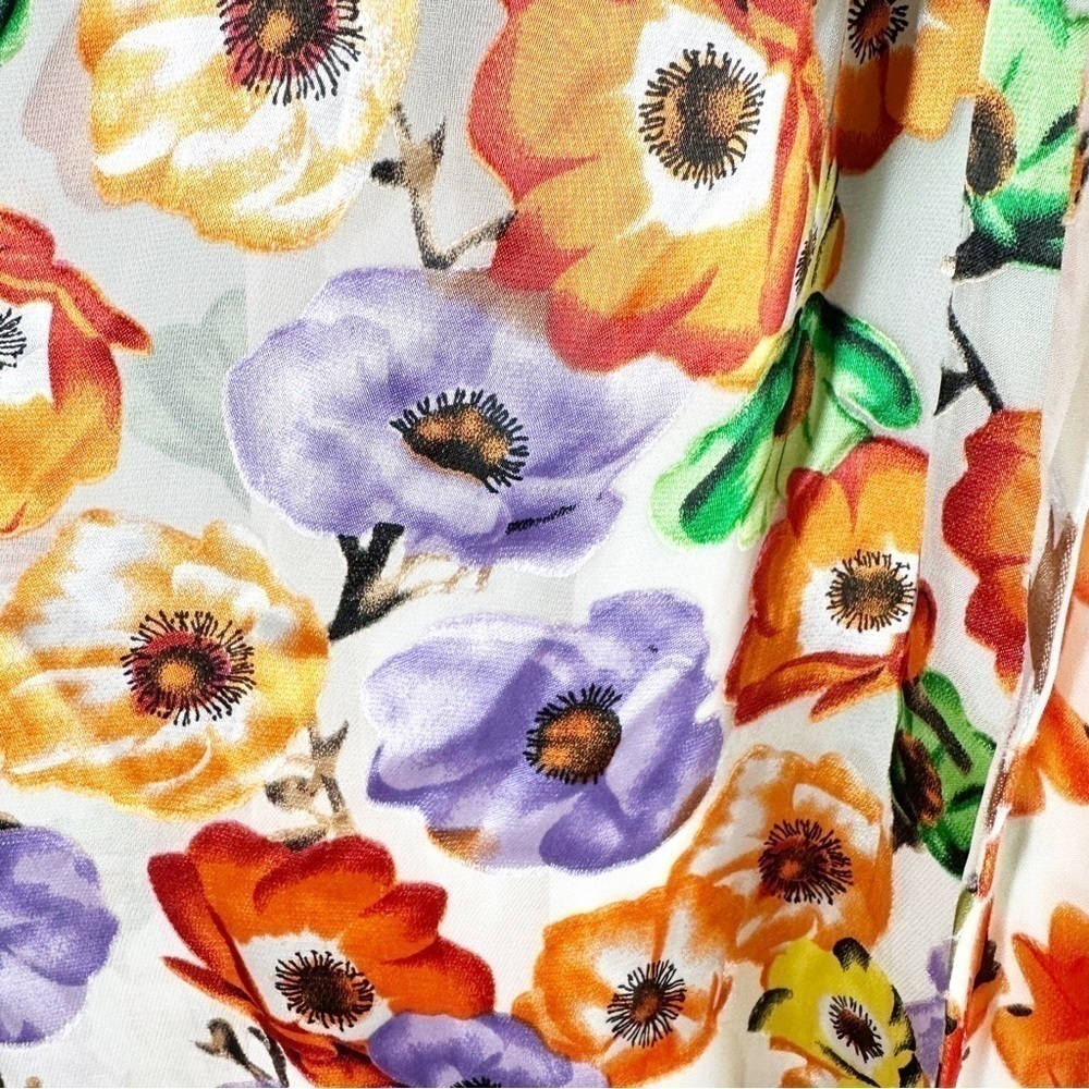 Alice + Olivia Evelia Ruffled Floral High Low Asymmetrical Maxi Dress Size 10 - Picture 9 of 13